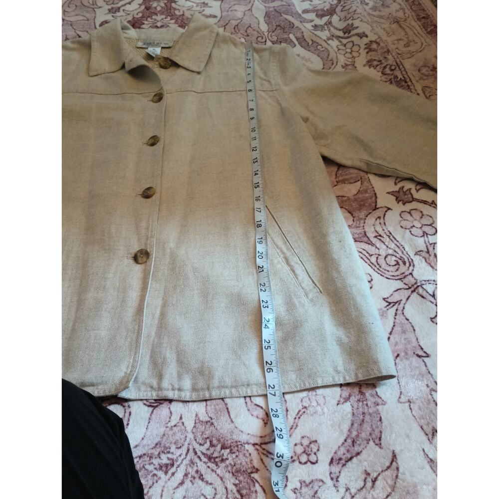 Vtg Jones Wear Womens Linen Chore Jacket XL Beige Minimalist Lagom Coastal - Picture 8 of 9
